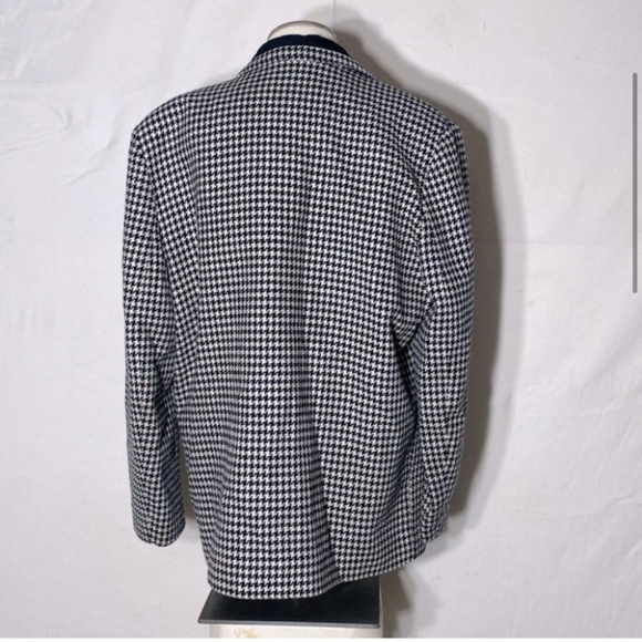 Vintage Razz International White Black Houndstooth Blazer M - Picture 3 of 13